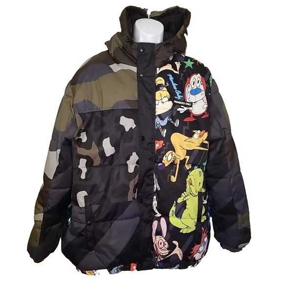 Members Only Nickelodeon Puffer Coat Hooded Mens 2XL Rug Rats NWOT Ren & Stimpy - Picture 1 of 13